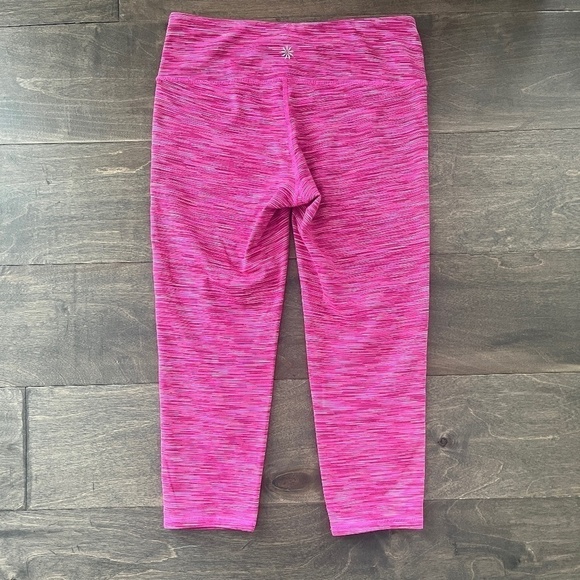 EUC ATHLETA Energy Chaturanga Cropped Leggings Pink Space Dye - Picture 2 of 5